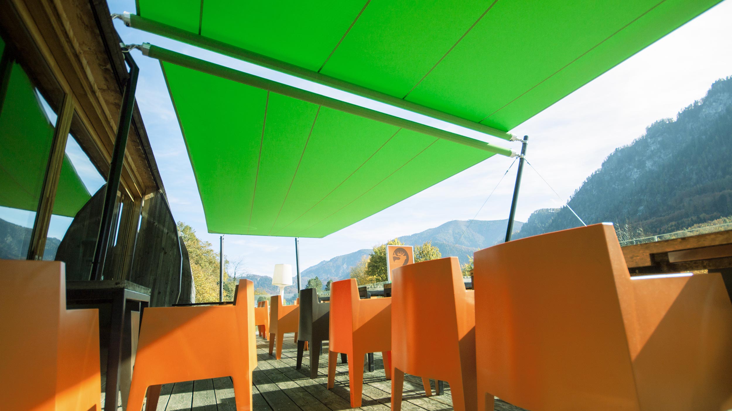Stufenlos einstellbarer Schatten von 0 bis 110 m².